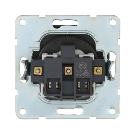 Розетка без з/к, со шторками (серебристый металлик) LK60