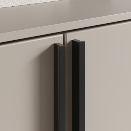 Handle meb. bracket alum. PIANO 896/1000 matt black, AKS type 2