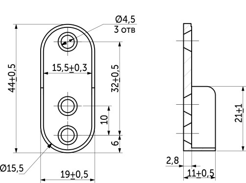 Держатель трубы овальной, никель AKS