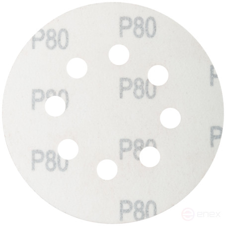 Grinding wheels with holes (Velcro), aluminum oxide, 125 mm, 5 pcs. P 80