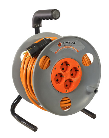 Extension cord electric power coil 50 meters 4 sockets “Atom”