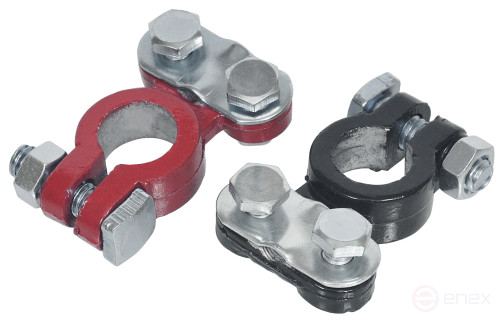 A set of battery terminals with a clip Avtodor 44642