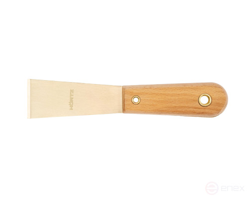 Painting spatula narrow 40 mm AlCu wooden handle intrinsically safe 204C-1004, HORTZ