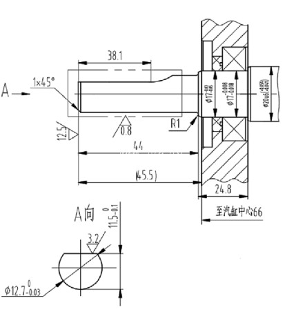 Коленвал LIFAN 13100/152F (для мотопомпы 25ZB12-1.4Q) резьбовой вал P4 type