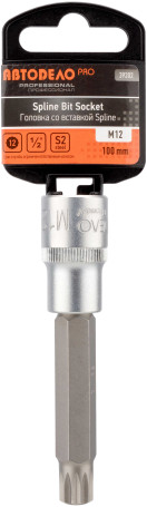 Головка (1/2";L=100mm) со вставкой SPLINE M12 АвтоDело PRO (39202)