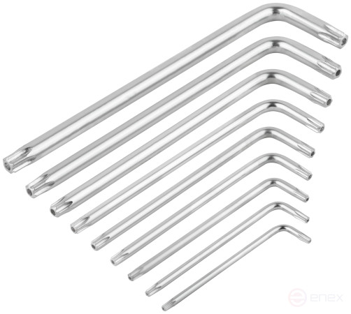 Ключи "звездочки" 9 шт. 40Cr, Т10-Т50, в пластиковом держателе