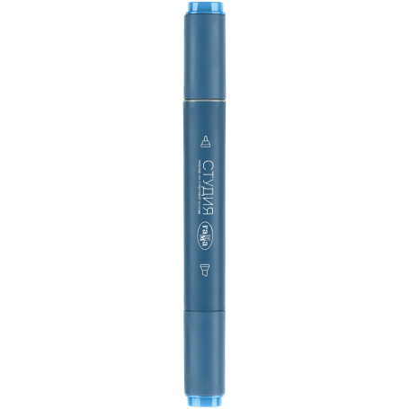 Double-sided marker for sketching Gamma "Studio", sky blue, triangular body, bullet-shaped/wedge-shaped. tips