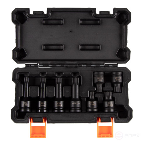 1/2" Impact socket set, Spline, M12-M18, L = 45-78 mm, 8-piece case AFFIX AF00746008C
