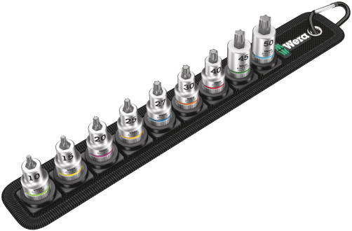 Belt B 3 TORX® HF Zyklop Набор головок торцевых со вставкой, с функцией фиксации крепежа, DR 3/8", 9 предметов