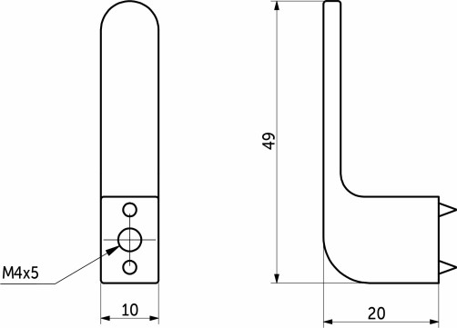 Крючок меб. однорожковый мет. START брашированное золото AKS