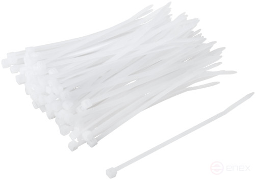 Хомуты нейлоновые для проводов, белые 100 шт., 2,5х100 мм