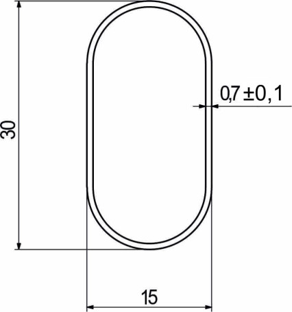 Труба овальная L-3000 30*15 (0,9кг/0,7мм), белый AKS