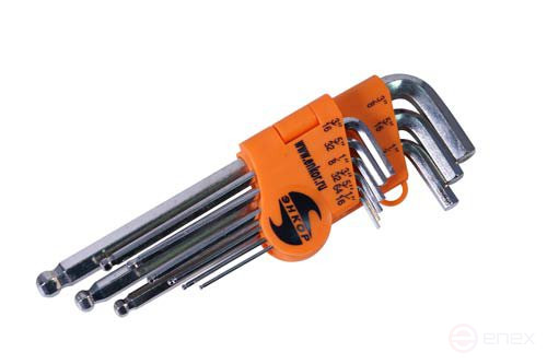 Set of inch hexagons with a ball, 9 pieces, blister