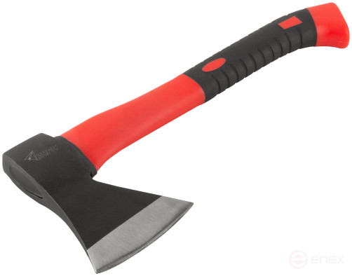 The axe is forged steel, reinforced fiberglass handle 600 gr.