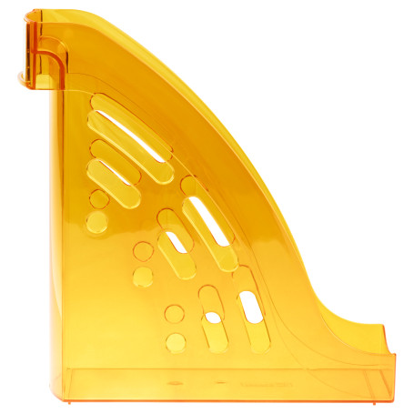 Лоток для бумаг вертикальный СТАММ "Эксперт", тонированный, манго, ширина 95мм