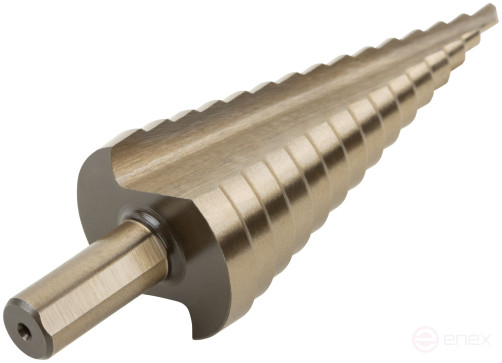 Step drill bit HSS Co5% (P6M5K5) for metal, 15 steps, 4-32 mm