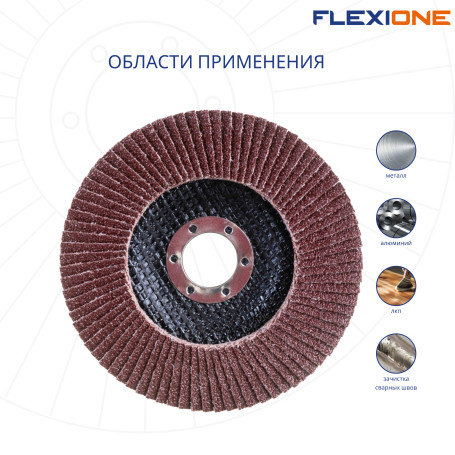 Flat petal circle 125x22mm P60 Flexione Expert, 10 pcs.