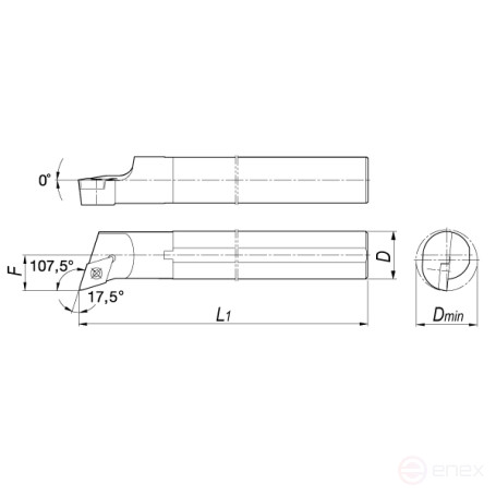 Державка токарная S16Q-SDQCL07 расточная левая