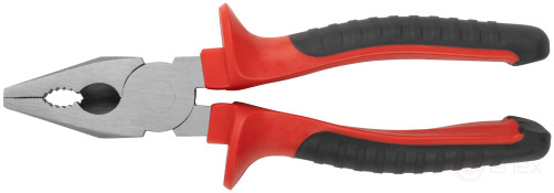 Optima combination pliers, two-tone rubberized handles, 200 mm polished steel