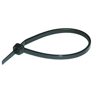Стяжка кабельная, цвет черный, устойчивая к воздействию УФ-лучей 290x7,6 мм (упак.100шт)