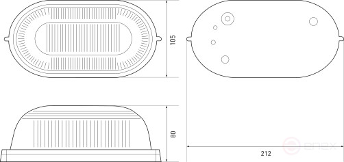 Светильник ЭРА НБП 04-60-001 Акватермо алюминий/стекло IP54 E27 max 60Вт 212х105 овал черный