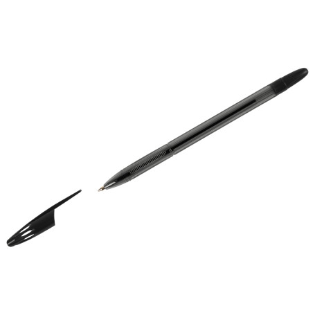 Ballpoint pen STAMM "555" black, 0.7mm, tinted case