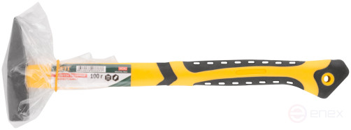 Молоток кованый, фиберглассовая усиленная ручка, антивибрационные накладки, Профи 100 гр.