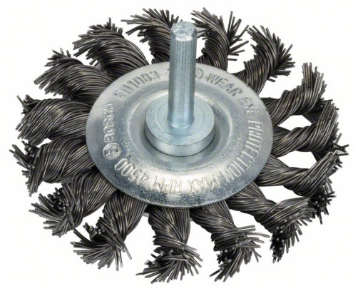 Disc brush with bundles of wavy steel wire, 75x0.5 mm 75 mm, 0.5 mm, 13 mm