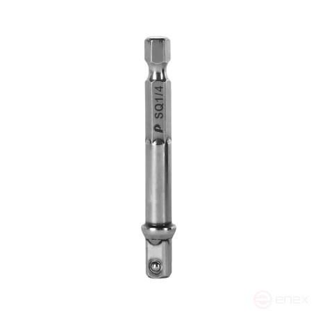 Адаптер ПРАКТИКА квадрат 1/4" для головок, длина 65 мм, хвостовик шестигранник 1/4" (776-690)