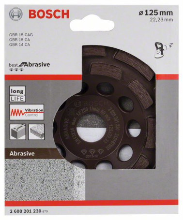 Diamond Cup Grinding Circle Best for Abrasives 125 x 22.23 x 4.5 mm