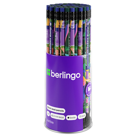 Pencil b/g Berlingo "Jumble" HB, round, sharpened., assorted