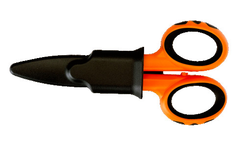 High-strength scissors for electrician with a notch on the blade