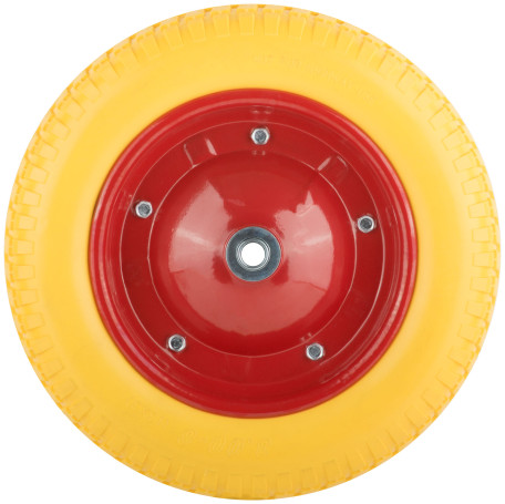 Spare polyurethane wheel 13"x 3" ( 330x76 mm), bearings 16 mm, for wheelbarrow 77555