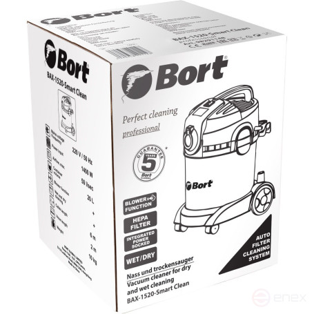 Vacuum cleaner for dry and wet cleaning BORT BAX-1520-Smart Clean