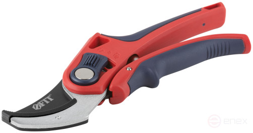 Pruner, cutting edges butt to anvil, adjustable. openings, belt spring, rubberized. handles 210 mm