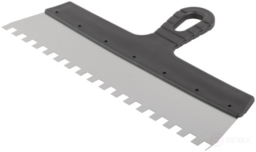 Шпатель фасадный нержавеющий зубчатый 350 мм / зуб 10 мм