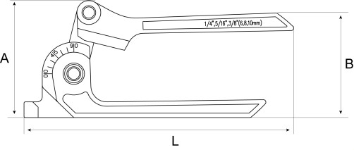 Универсальный трубогиб для труб d=6/8/10 мм, 250 мм