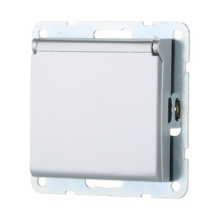 Socket with S/c, blinds and lid (silver metallic) LK60