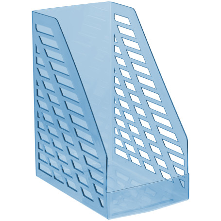 Лоток для бумаг вертикальный СТАММ "XXL", тонированный голубой