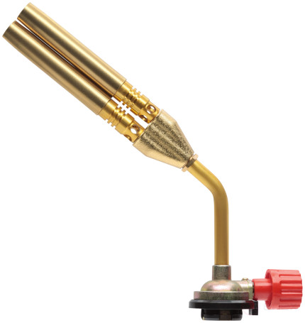 Double gas burner for a standard collet cylinder