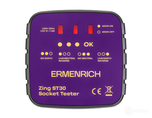 Тестер розеток Ermenrich Zing ST30