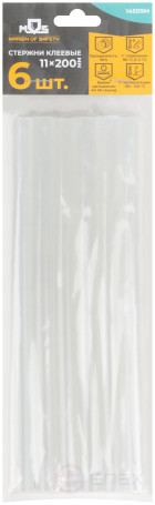 Стержни клеевые 11x200 мм, 6 шт., прозрачность 50%