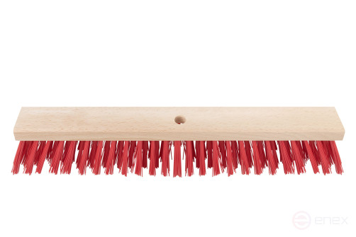 Profi wooden outdoor brush, stiff bristles, threaded hole at an angle, 5-row, 500x65 mm