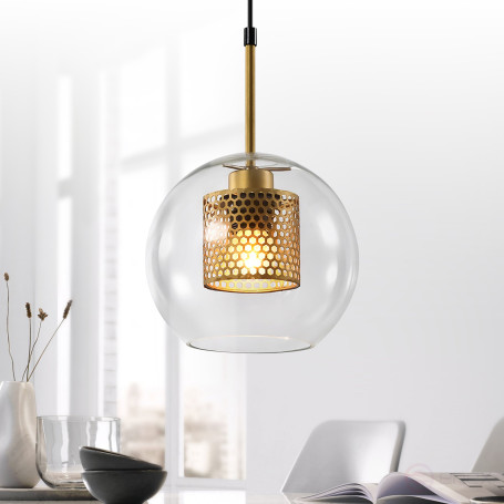 Светильник подвесной (подвес) Rivoli Gertrude 4105-201 1 * Е27 40 Вт дизайн потолочный круглый