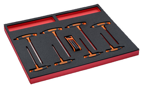 Fit&Go Screwdriver set with T-handle and L-shaped hexagons in the base, 19 pcs
