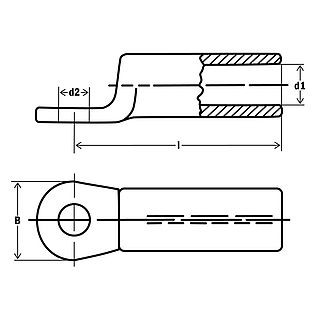 Aluminum cable tip DIN 46329 50 M10