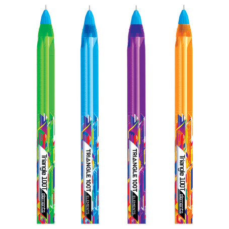 Berlingo ballpoint pen "Triangle 100T Elements" blue, 0.7 mm, triangular, needle rod