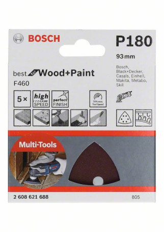 Шлифовальный лист F460 BfWP, G180, 93 мм