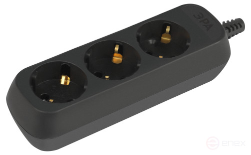 Block ERA KX-3e-B 3 sockets with earthing black