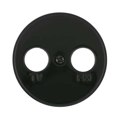 TV+FM outlet cover, 2 holes (Black) Vintage